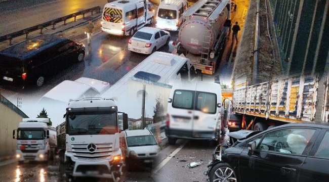 Kocaeli'nde feci kaza! 17 araç birbirine girdi