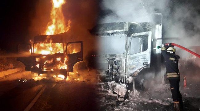 TIR, alev alev yandı! Tokat'ta korkutan anlar