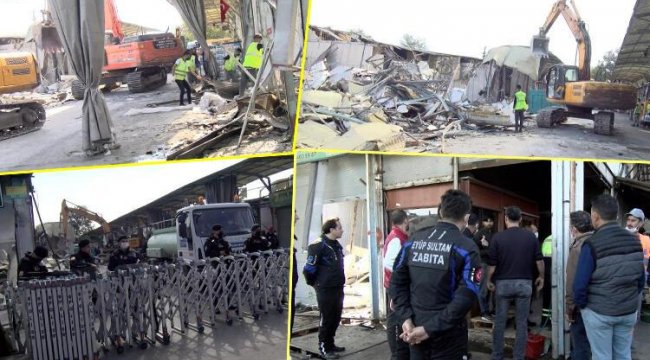 Rami Kuru Gıda Hali'nde 'gergin' yıkım devam ediyor