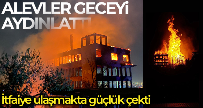 Bursa'da tarihi ipekçilik fabrikası alev alev yanıyor