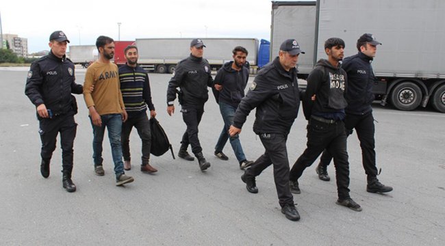 Dinlenme tesisindeki ağaçlıkta saklanan 4 kaçak göçmen yakalandı