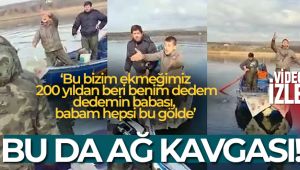 Gölün ortasında kayıktan kayığa ağ kavgası: Böyle tehdit etti
