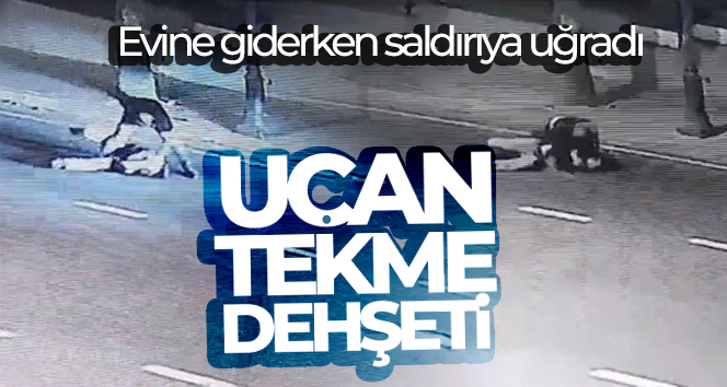 İstanbul’da uçan tekme dehşeti kamerada: Evine giderken saldırıya uğradı