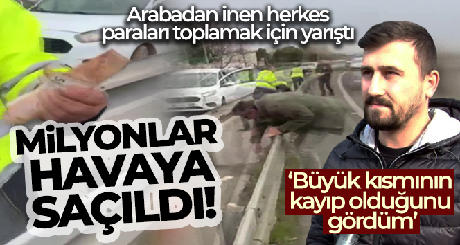150 bin Euro havaya saçılınca insanlar paraları alıp kaçtı, o anlar kameraya yansıdı