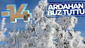 Göle, eksi 14 dereceyle buz tuttu