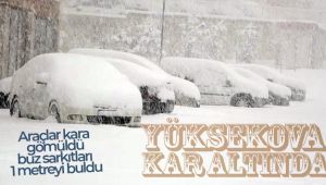 Yüksekova kar altında: Araçlar kara gömüldü, buz sarkıtları 1 metreyi buldu