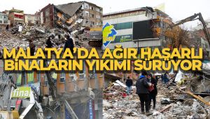 Malatya’da ağır hasarlı binaların yıkımı sürüyor