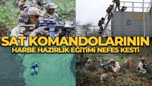 SAT Komandolarının helikopter destekli harbe hazırlık eğitimi nefes kesti
