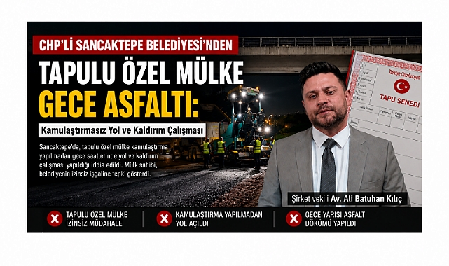 Tapulu Özel Mülke Gece Asfaltı